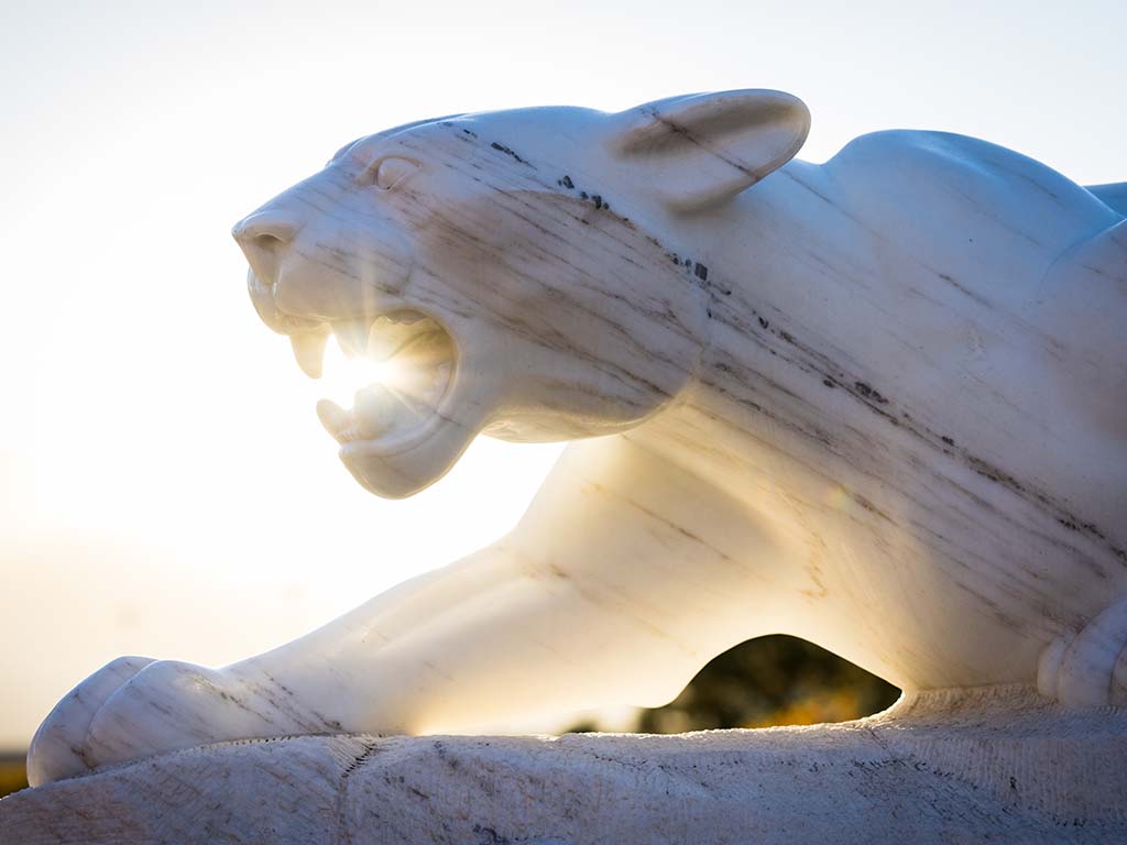 marble statue of a mountain lion